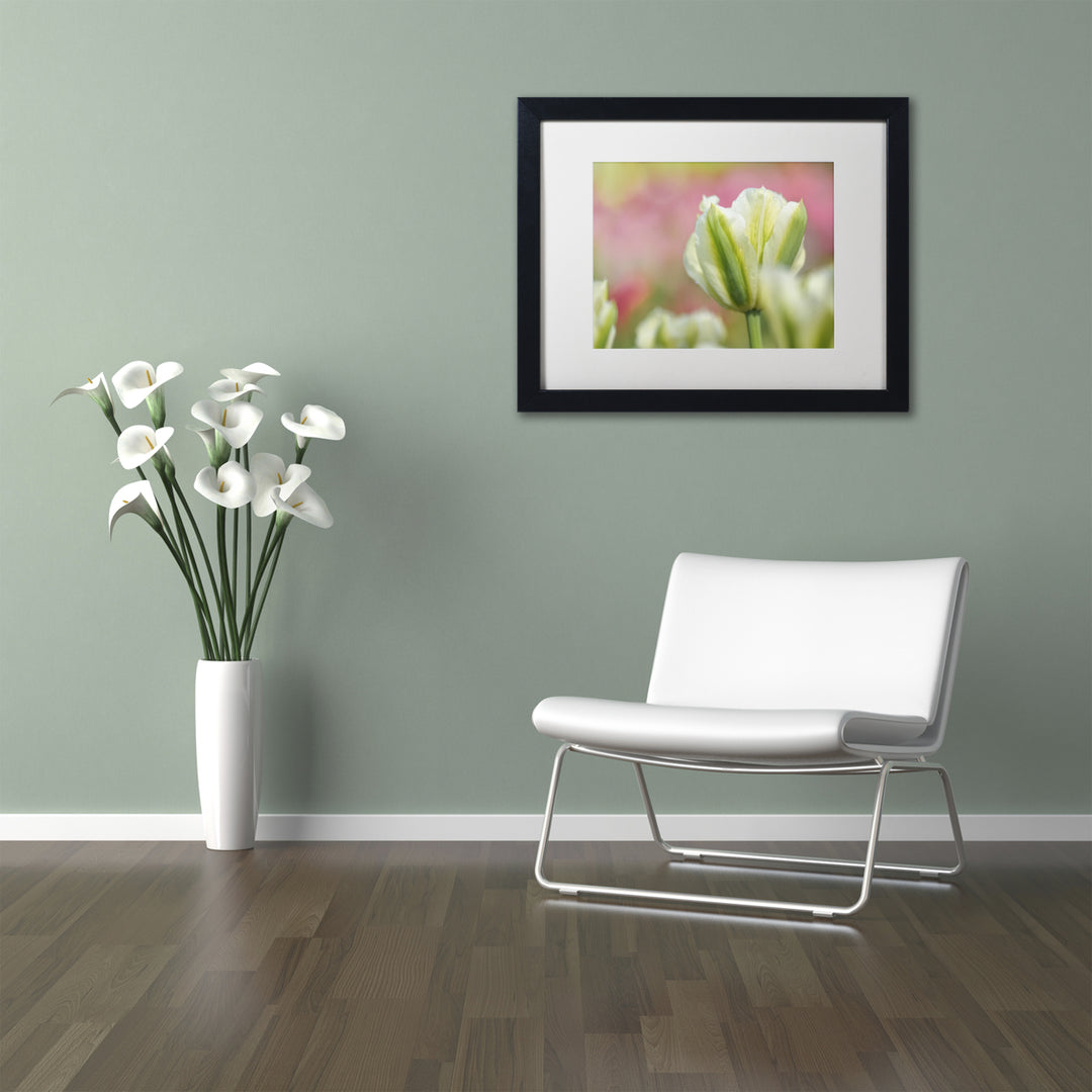 Cora Niele White and Green Tulip Black Wooden Framed Art 18 x 22 Inches Image 2