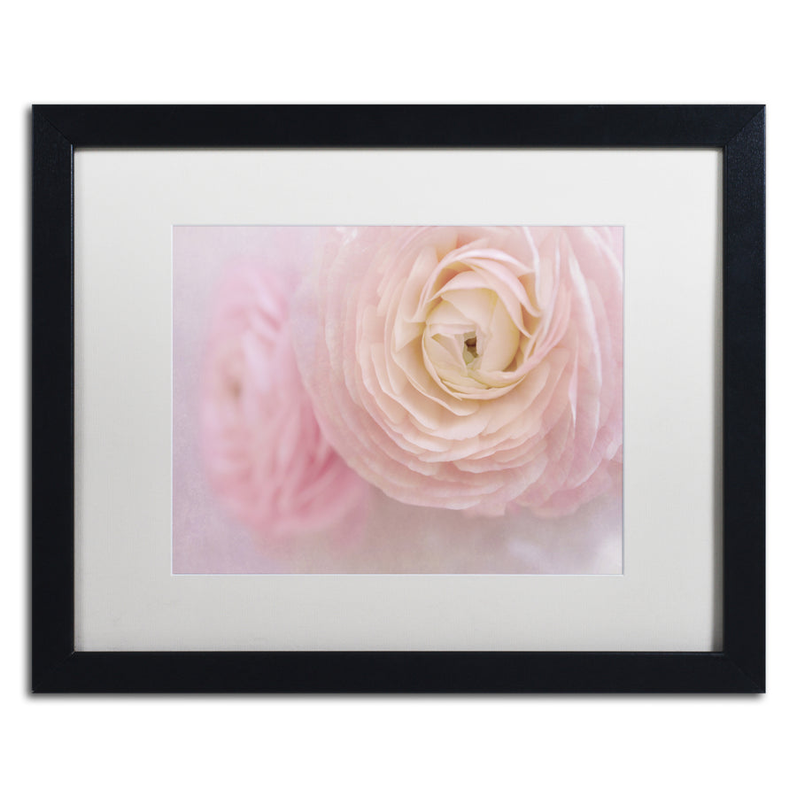 Cora Niele Soft Pink Flower Bouquet Black Wooden Framed Art 18 x 22 Inches Image 1