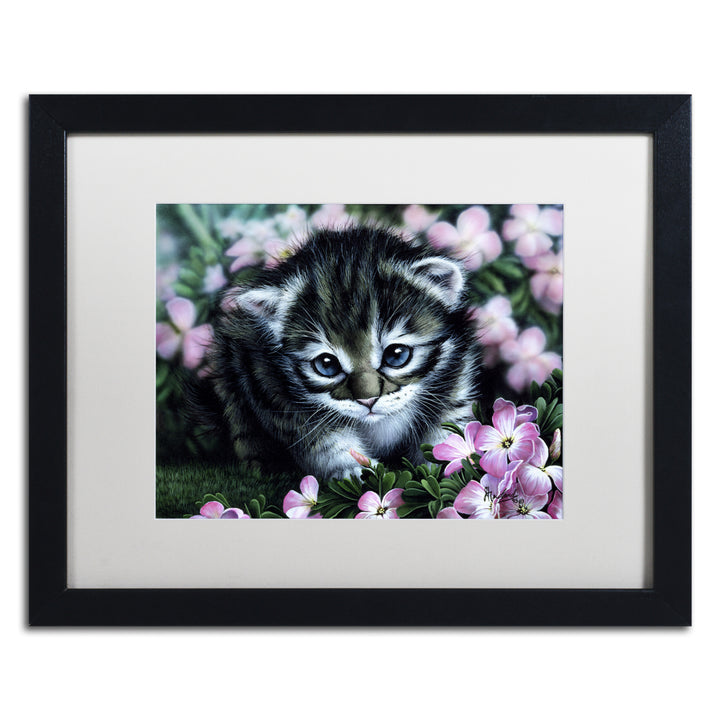 Jenny Newland Bright Eyes Black Wooden Framed Art 18 x 22 Inches Image 1