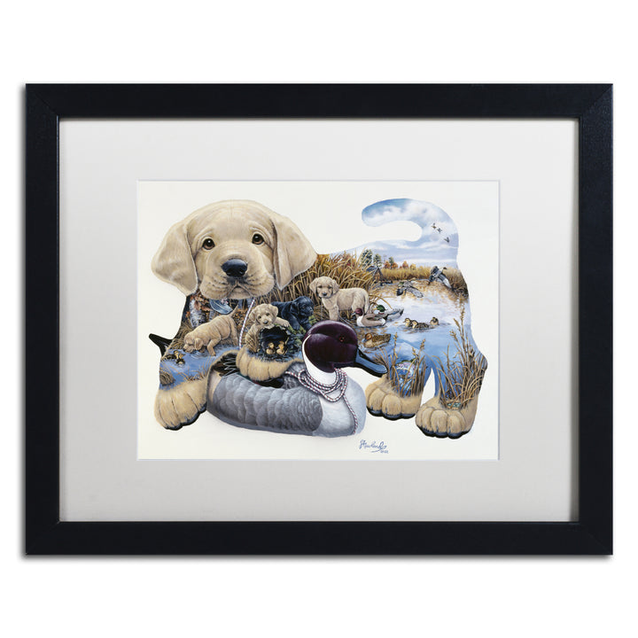 Jenny Newland Sweet Puppy Tales Black Wooden Framed Art 18 x 22 Inches Image 1