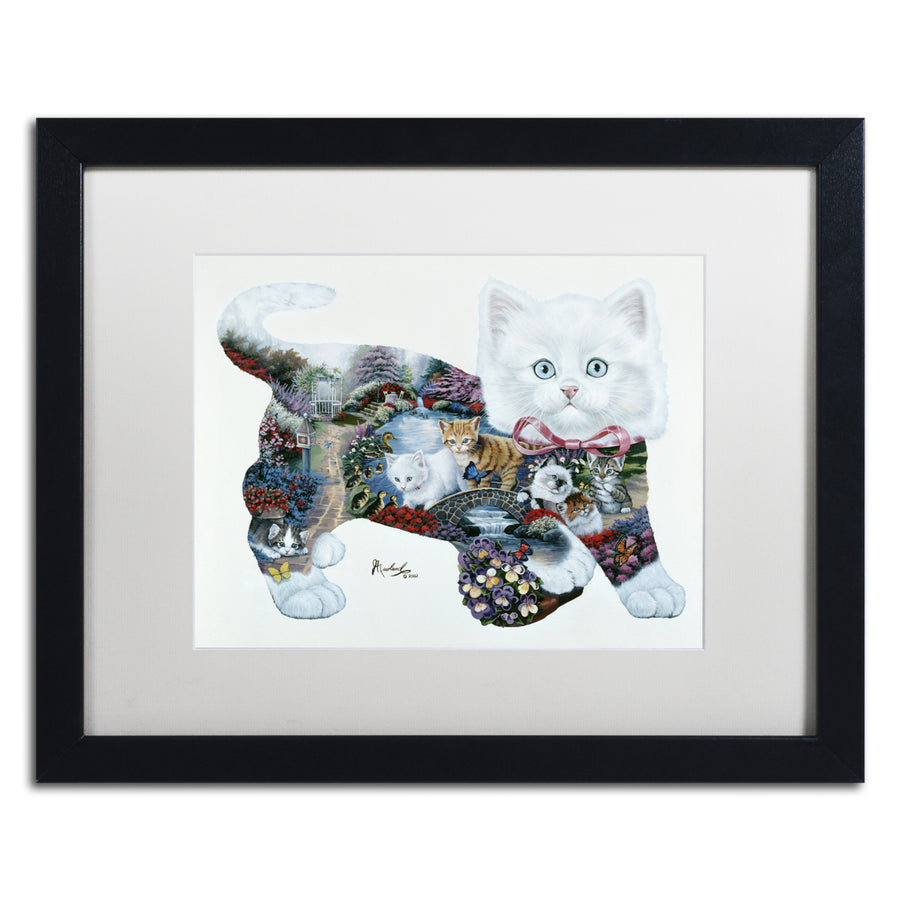 Jenny Newland Kitten Tales Black Wooden Framed Art 18 x 22 Inches Image 1