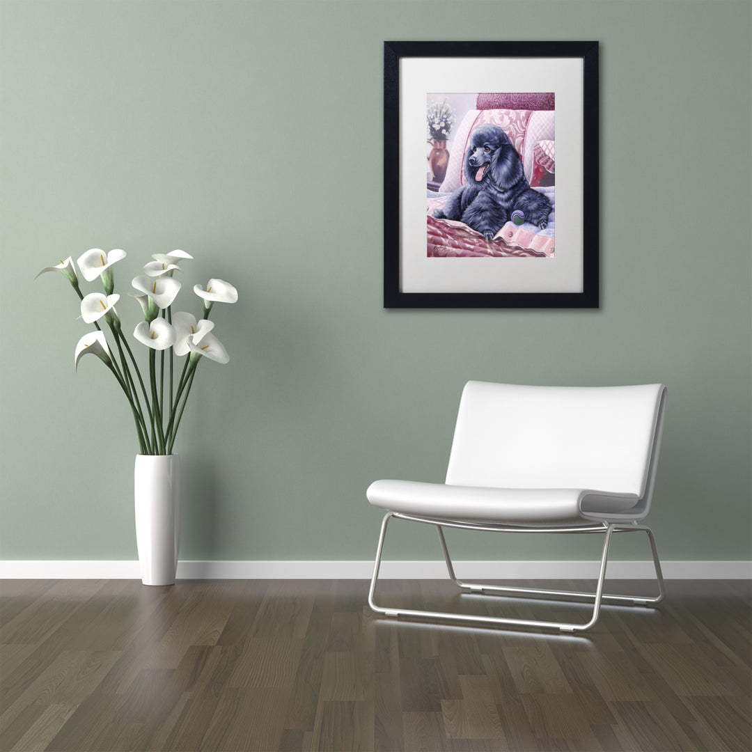Jenny Newland Black Poodle Black Wooden Framed Art 18 x 22 Inches Image 2