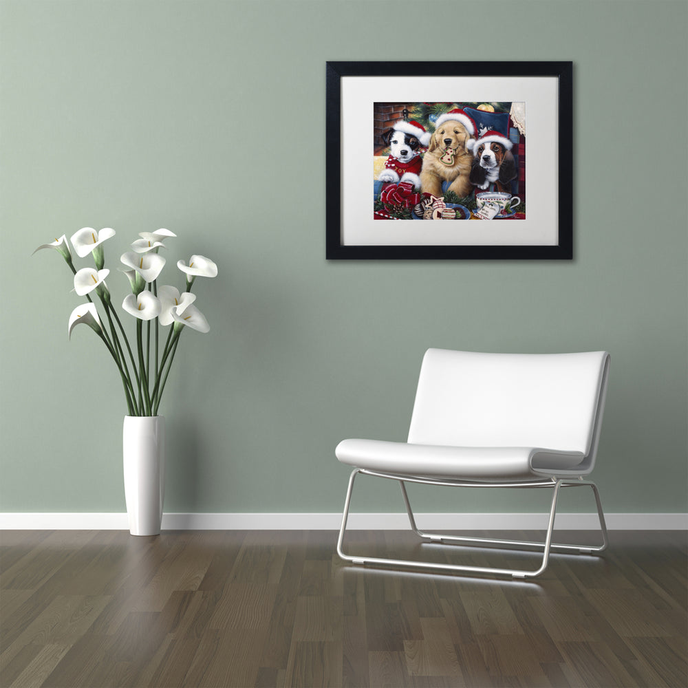 Jenny Newland Sawry Santa Paws Black Wooden Framed Art 18 x 22 Inches Image 2