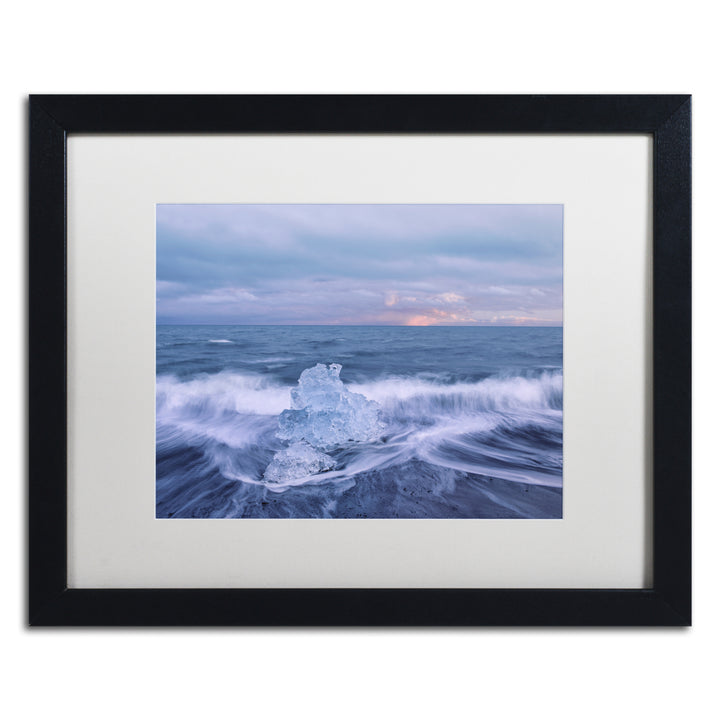 Michael Blanchette Photography Diamond in the Surf Black Wooden Framed Art 18 x 22 Inches Image 1