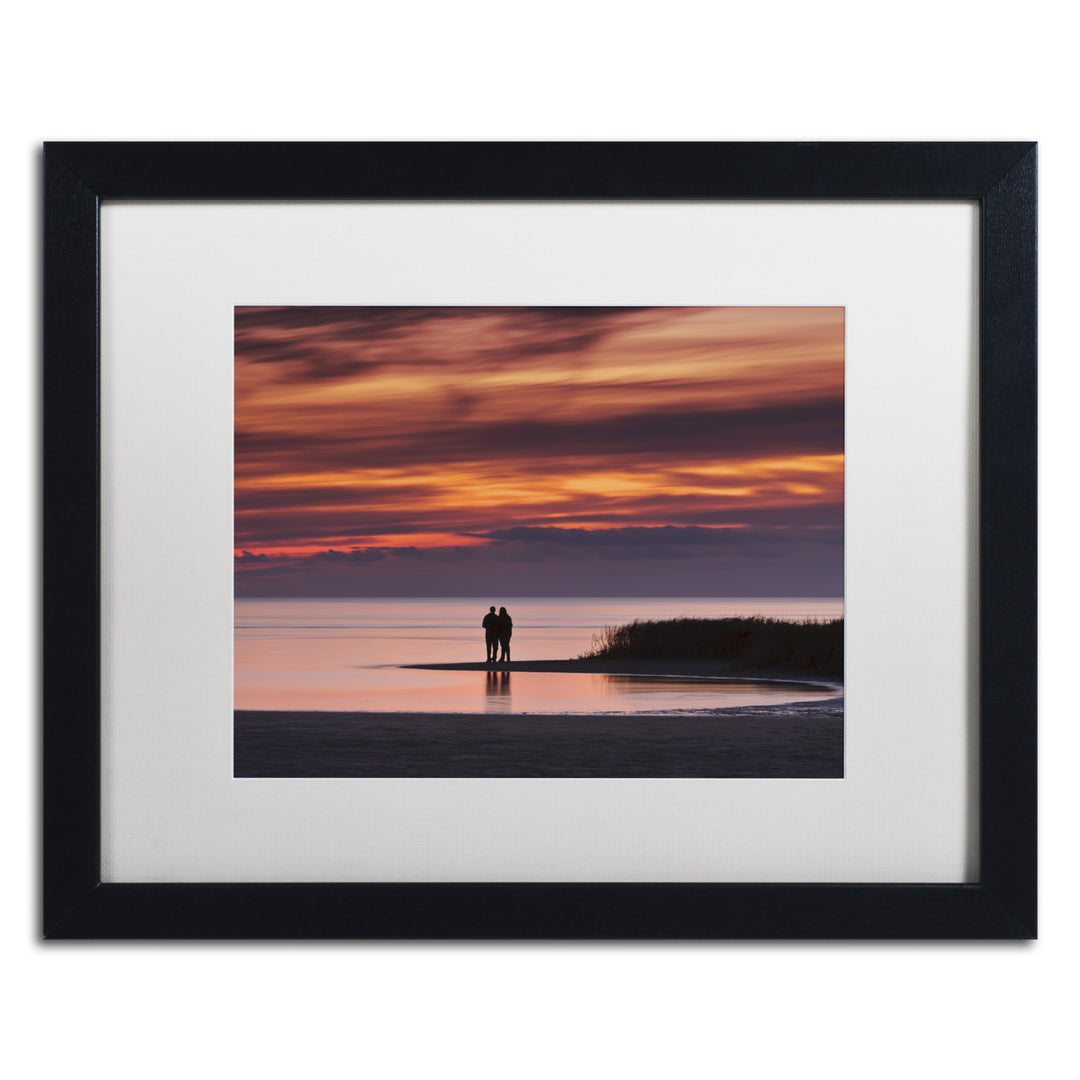 Michael Blanchette Photography Romantic Sunset Black Wooden Framed Art 18 x 22 Inches Image 1