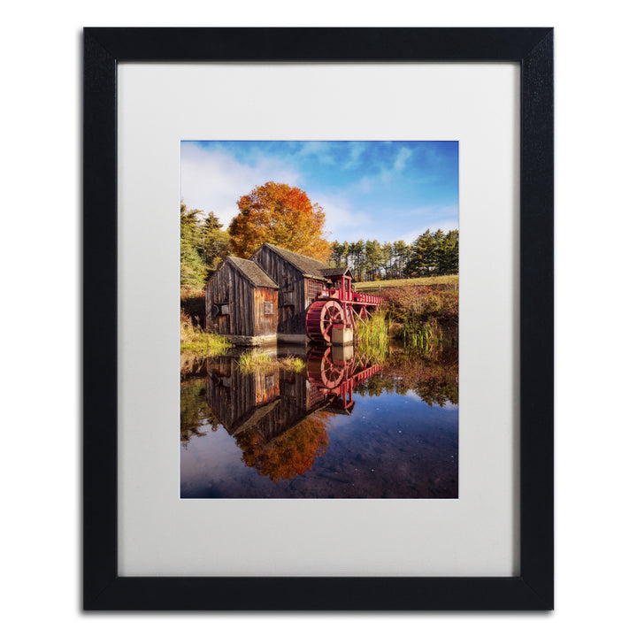 Michael Blanchette Photography The Old Grist Mill Black Wooden Framed Art 18 x 22 Inches Image 1