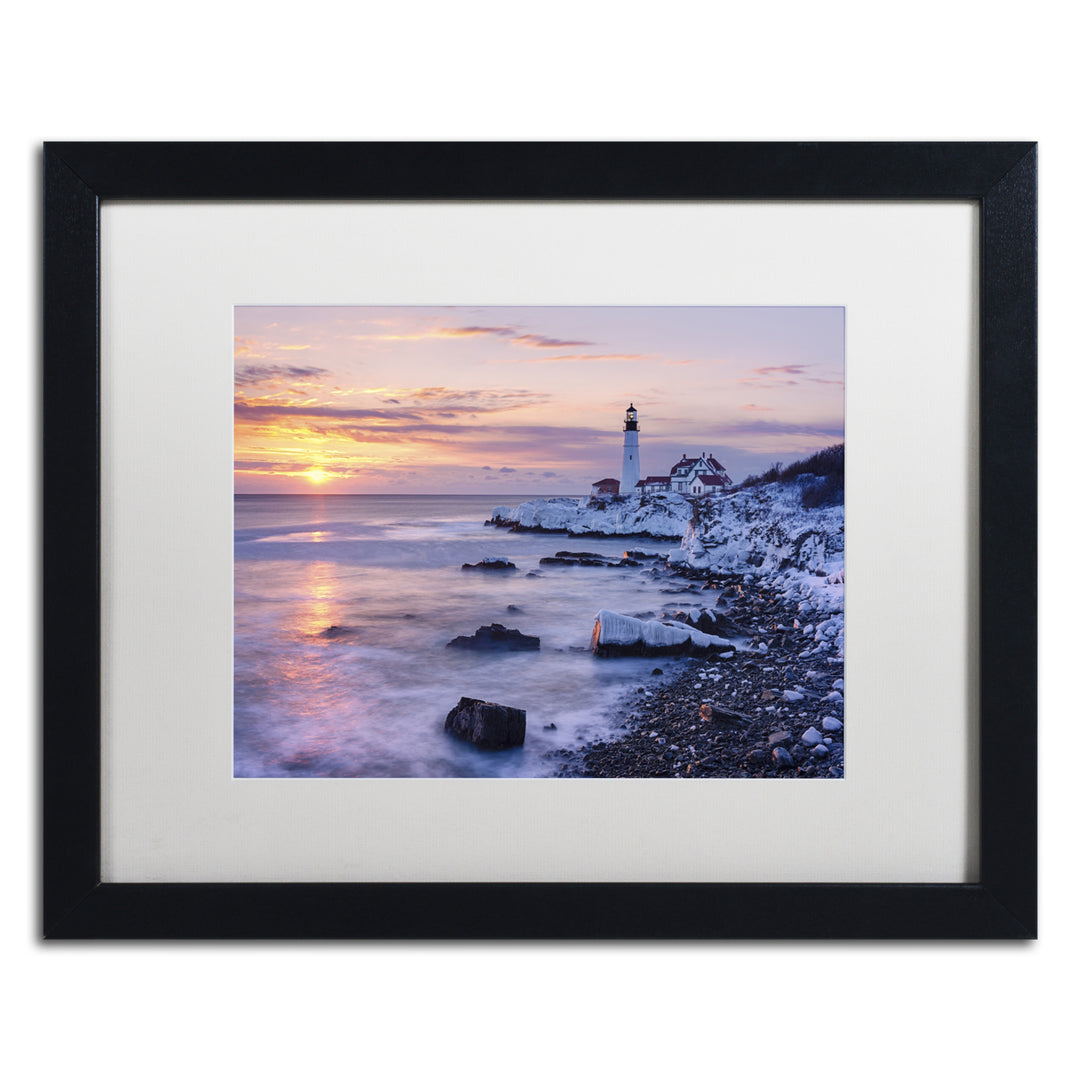 Michael Blanchette Photography Winter Lights Black Wooden Framed Art 18 x 22 Inches Image 1