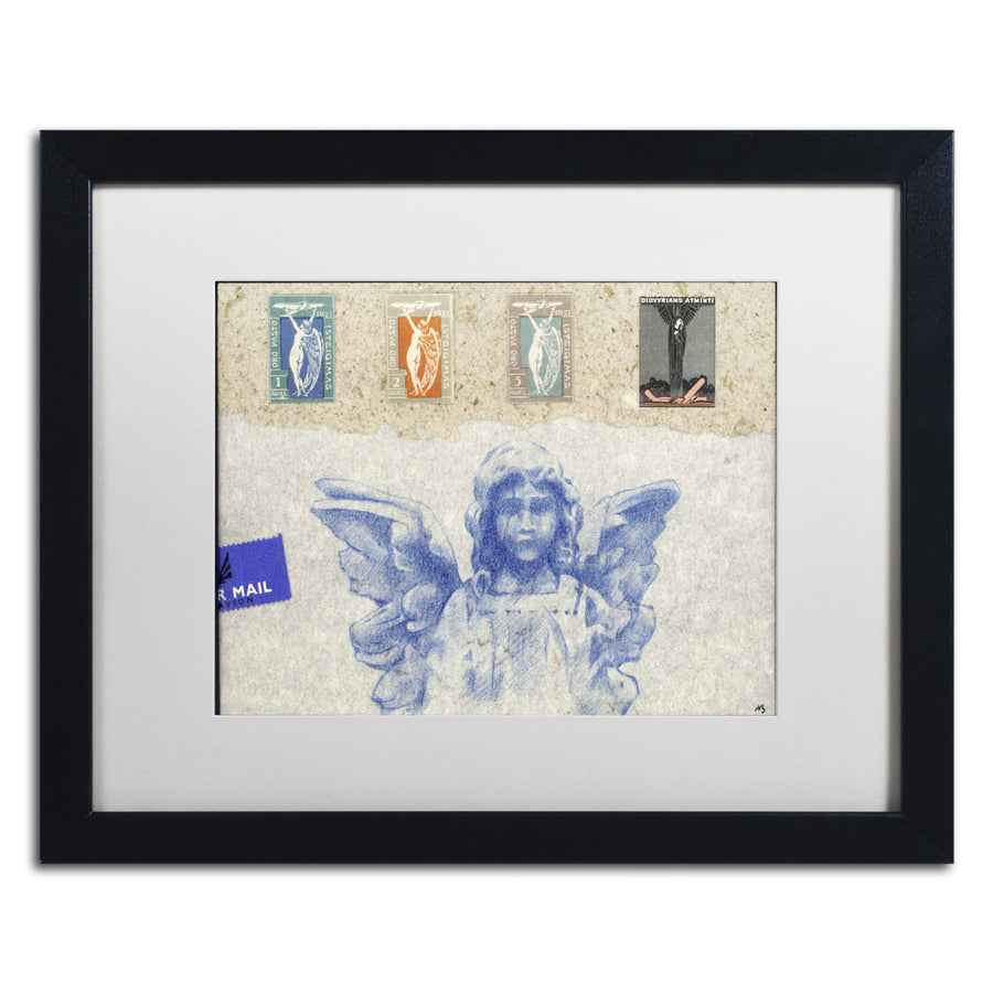 Nick Bantock Blue Angel Black Wooden Framed Art 18 x 22 Inches Image 1