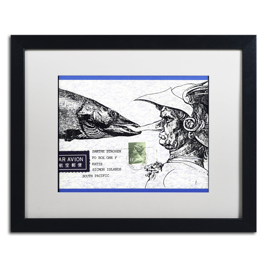 Nick Bantock Fish Nose Black Wooden Framed Art 18 x 22 Inches Image 1