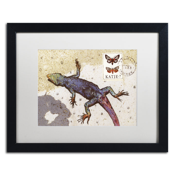 Nick Bantock Rainbow Lizard Black Wooden Framed Art 18 x 22 Inches Image 1