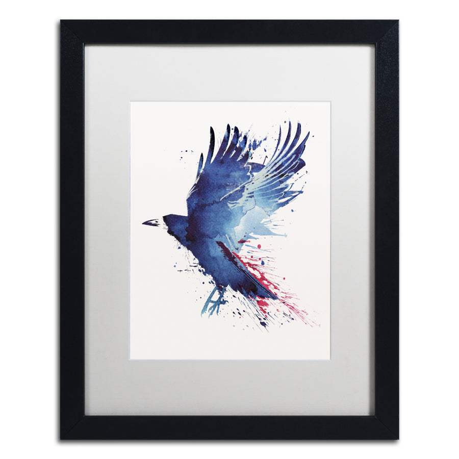 Robert Farkas Bloody Crow Black Wooden Framed Art 18 x 22 Inches Image 1