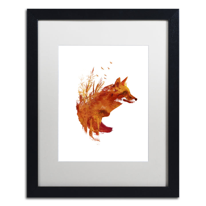 Robert Farkas Plattensee Fox Black Wooden Framed Art 18 x 22 Inches Image 1