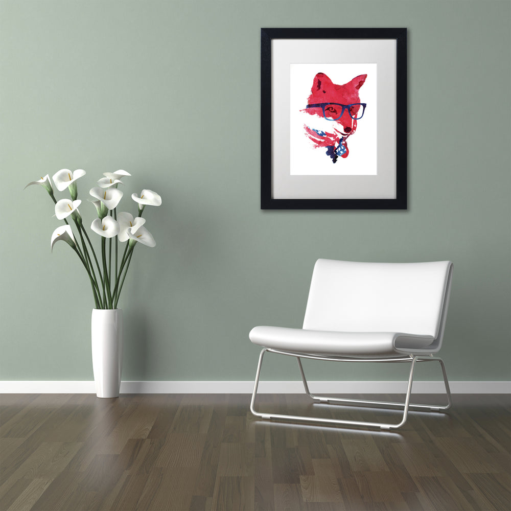 Robert Farkas American Fox Black Wooden Framed Art 18 x 22 Inches Image 2