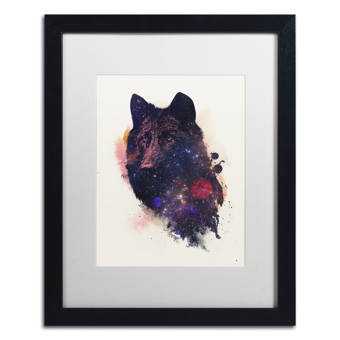 Robert Farkas Universal Wolf Black Wooden Framed Art 18 x 22 Inches Image 1