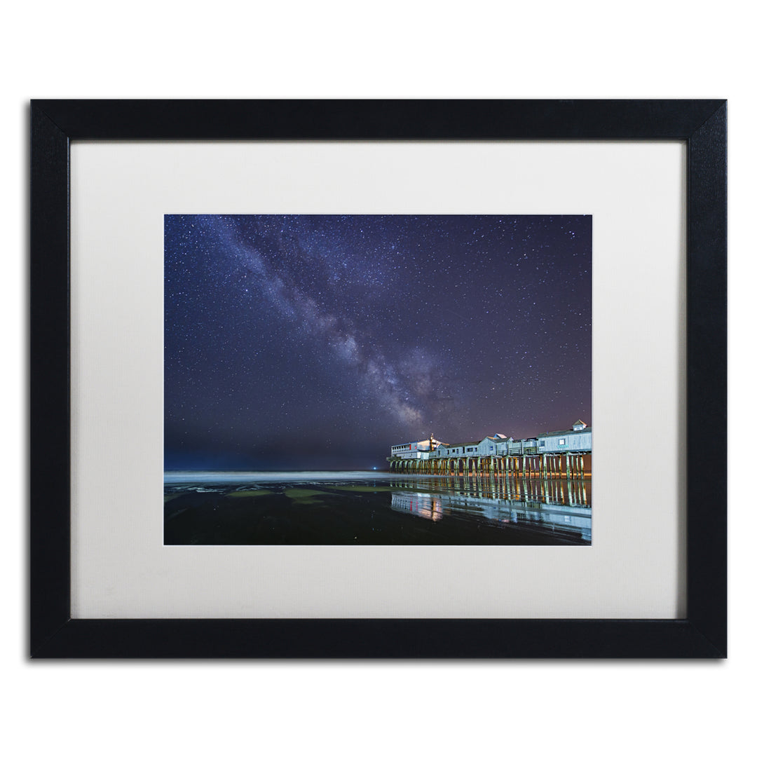 Michael Blanchette Photography Pier in the Stars Black Wooden Framed Art 18 x 22 Inches Image 1