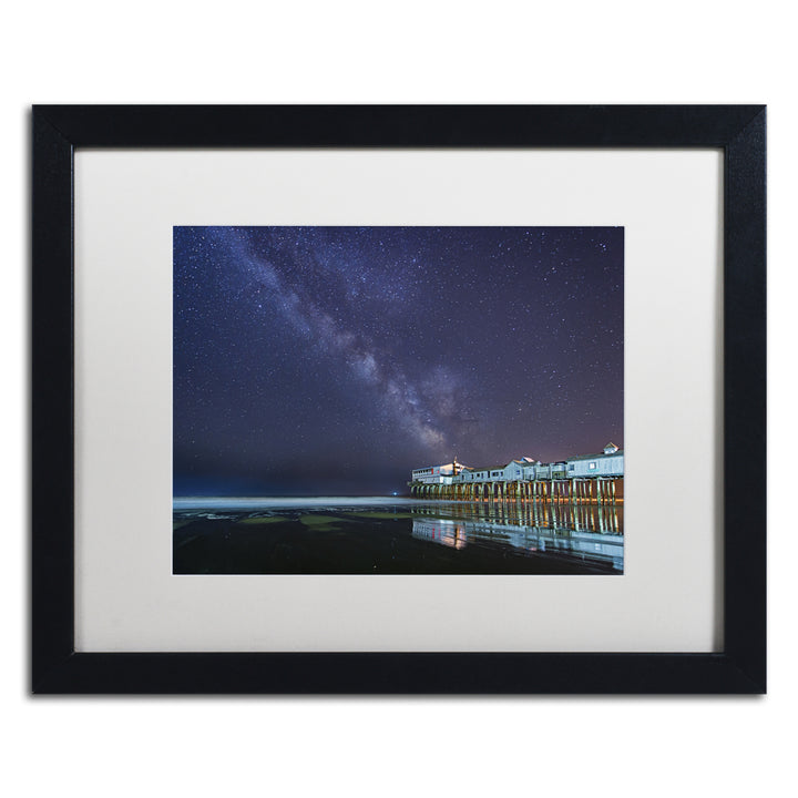 Michael Blanchette Photography Pier in the Stars Black Wooden Framed Art 18 x 22 Inches Image 1