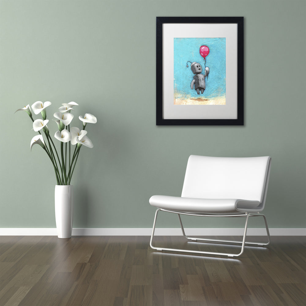 Craig Snodgrass Robot With Red Balloon Black Wooden Framed Art 18 x 22 Inches Image 2