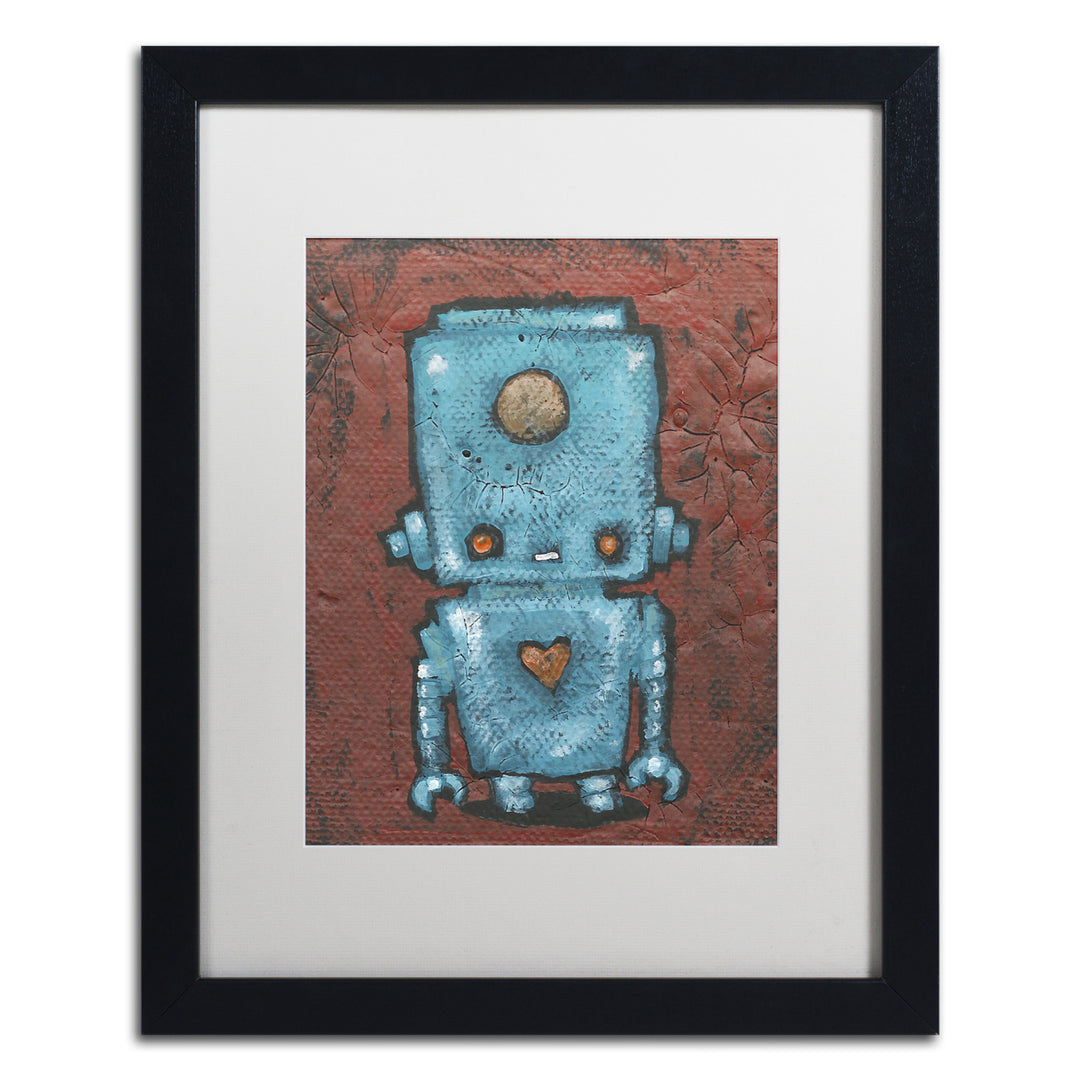 Craig Snodgrass Wee-Bot-Blue Black Wooden Framed Art 18 x 22 Inches Image 1