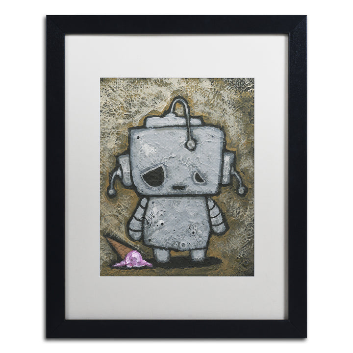 Craig Snodgrass Weebot-Icecream Black Wooden Framed Art 18 x 22 Inches Image 1