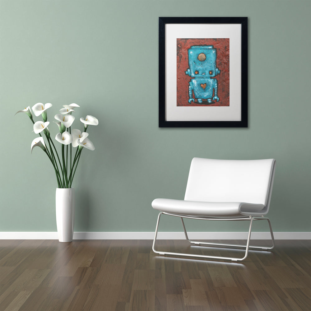 Craig Snodgrass Wee-Bot-Blue Black Wooden Framed Art 18 x 22 Inches Image 2