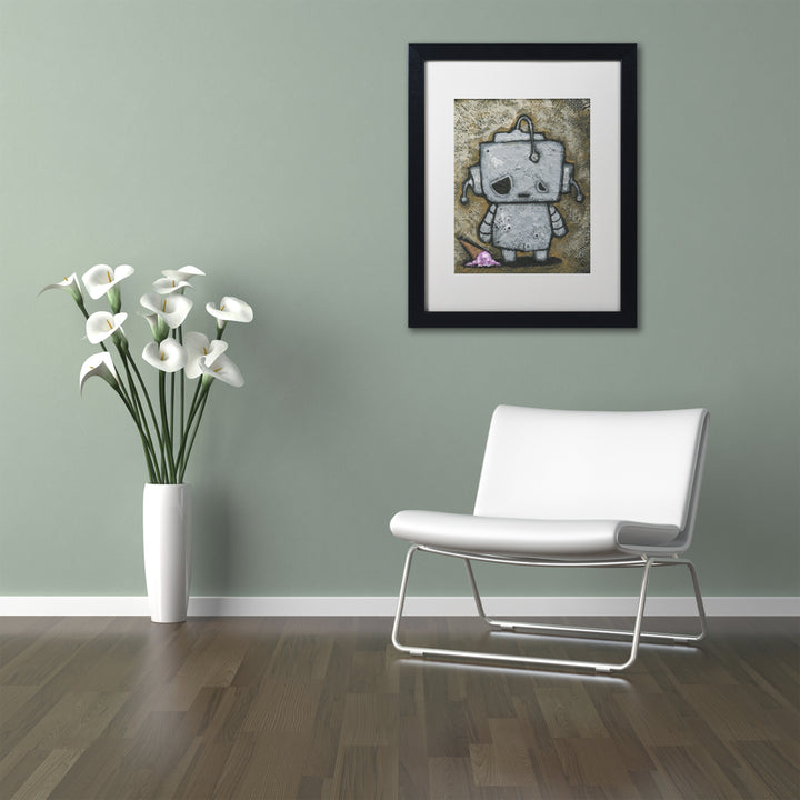 Craig Snodgrass Weebot-Icecream Black Wooden Framed Art 18 x 22 Inches Image 2