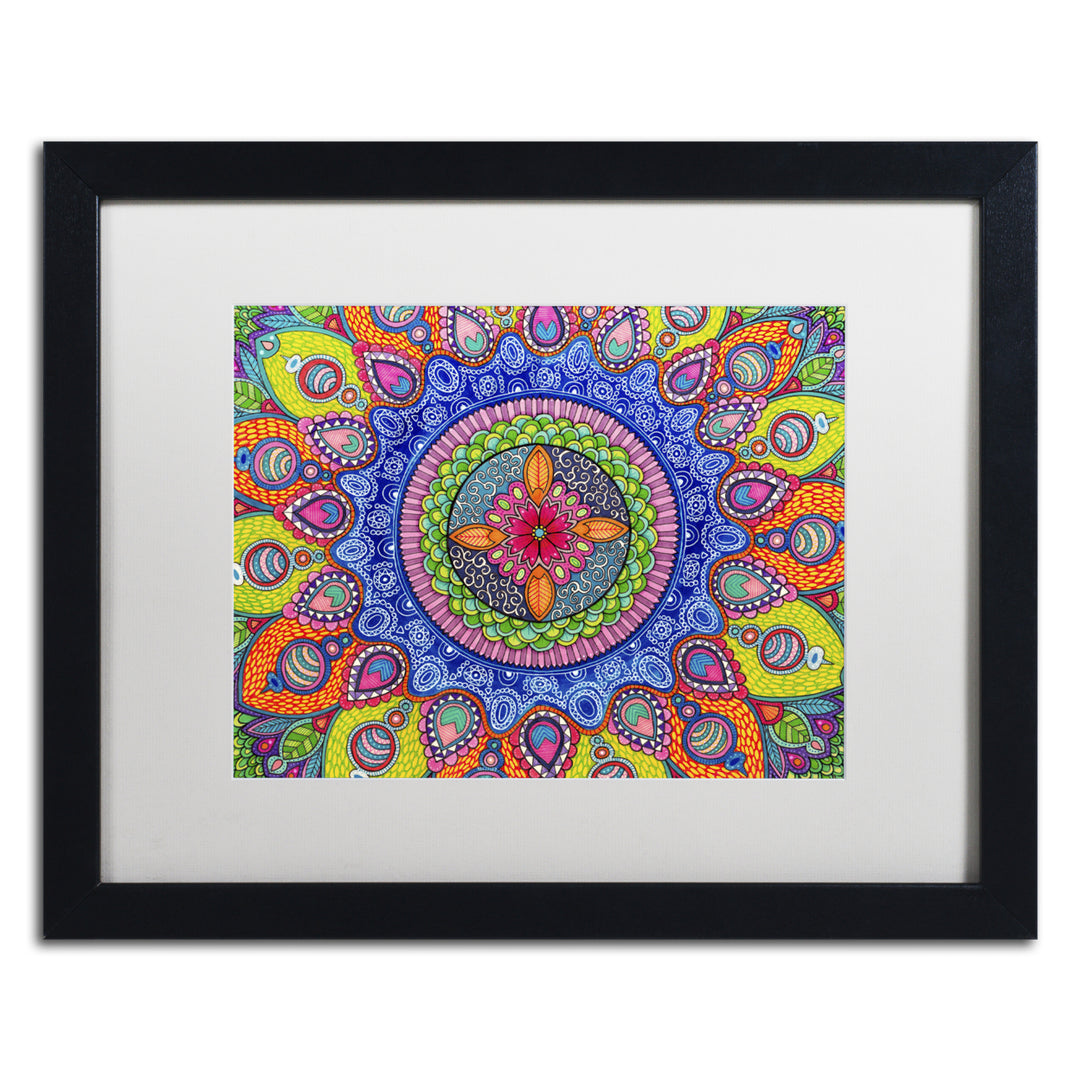 Hello Angel Mardi Gras Mandala Black Wooden Framed Art 18 x 22 Inches Image 1