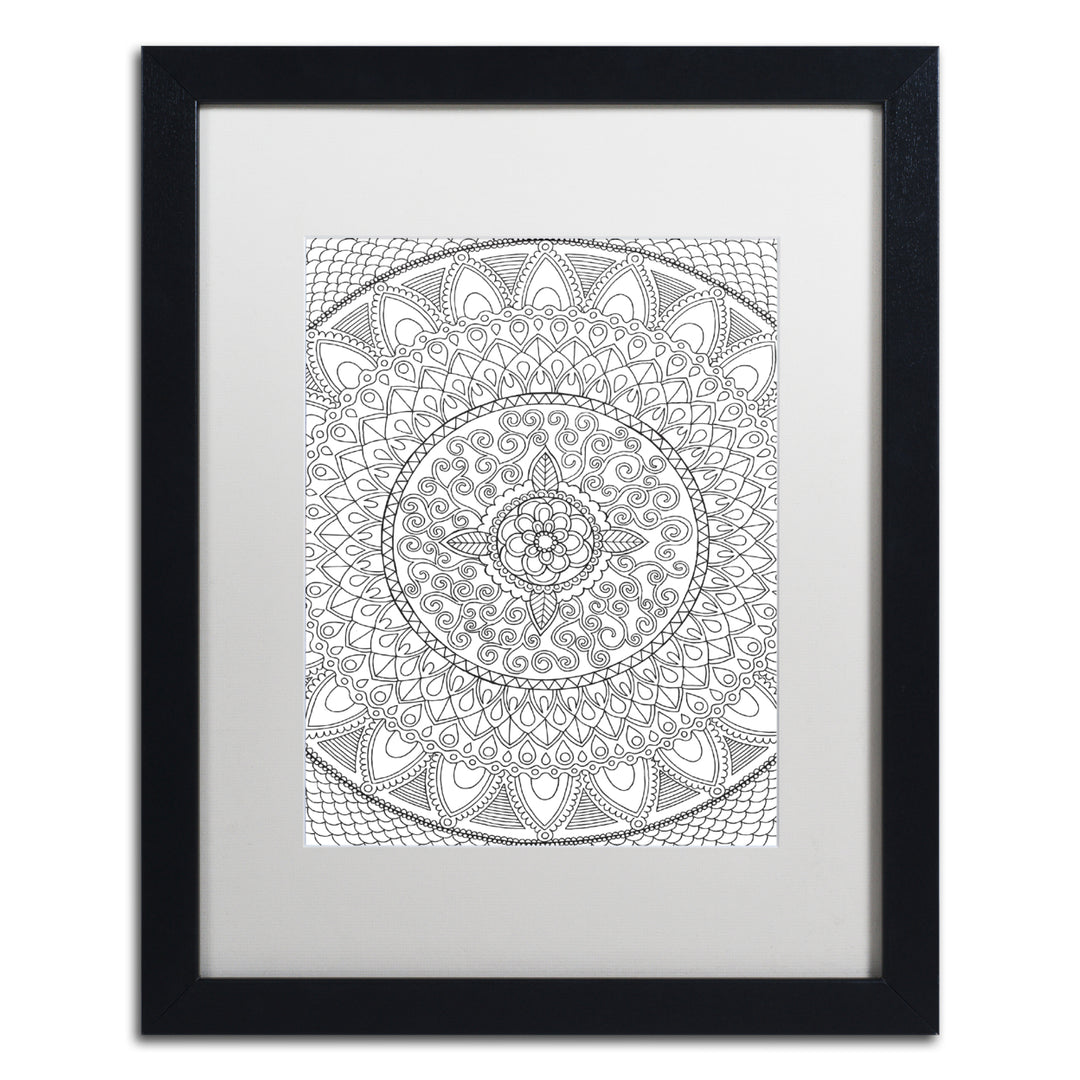 Hello Angel Petals Mandala Black Wooden Framed Art 18 x 22 Inches Image 1