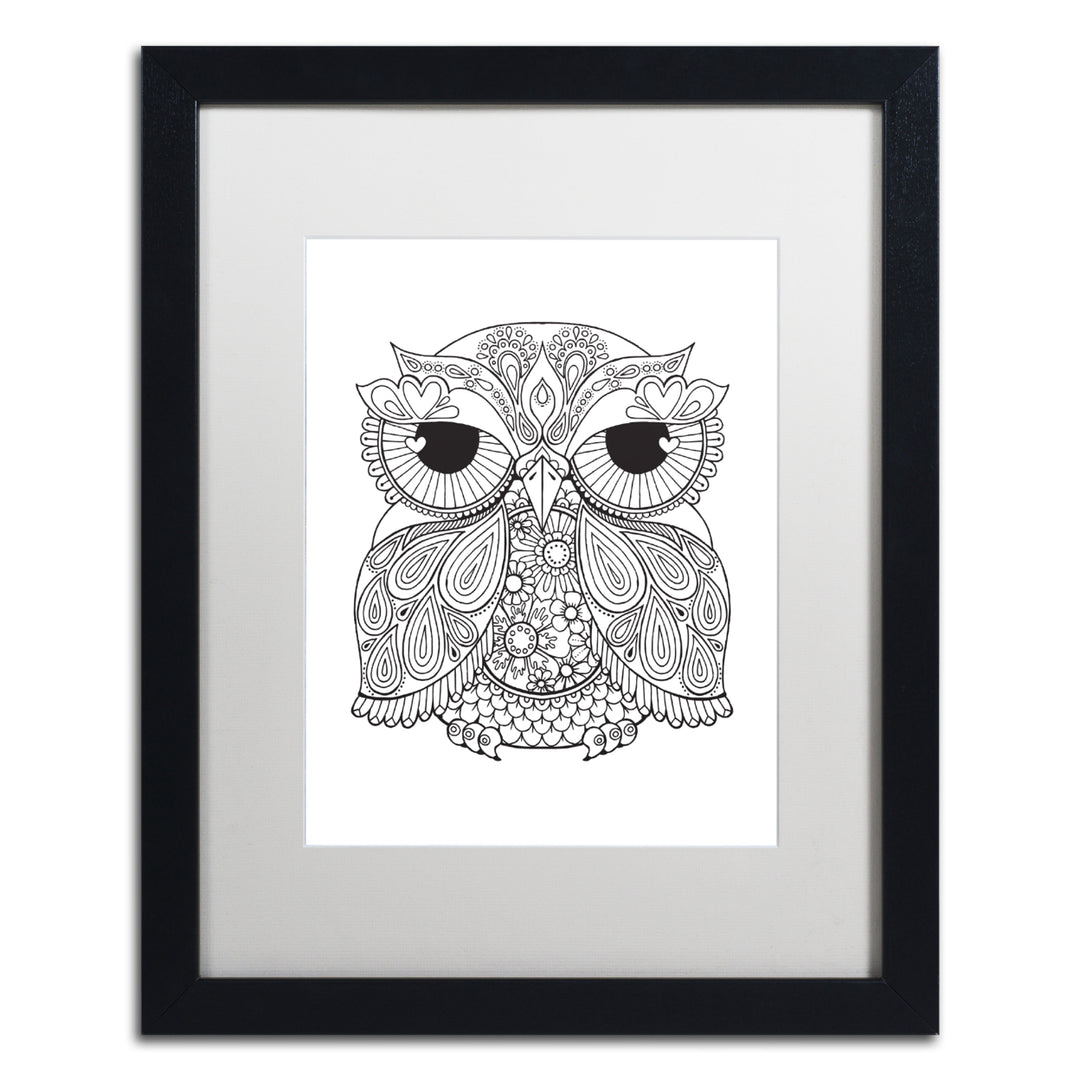 Hello Angel Owl 1 Black Wooden Framed Art 18 x 22 Inches Image 1