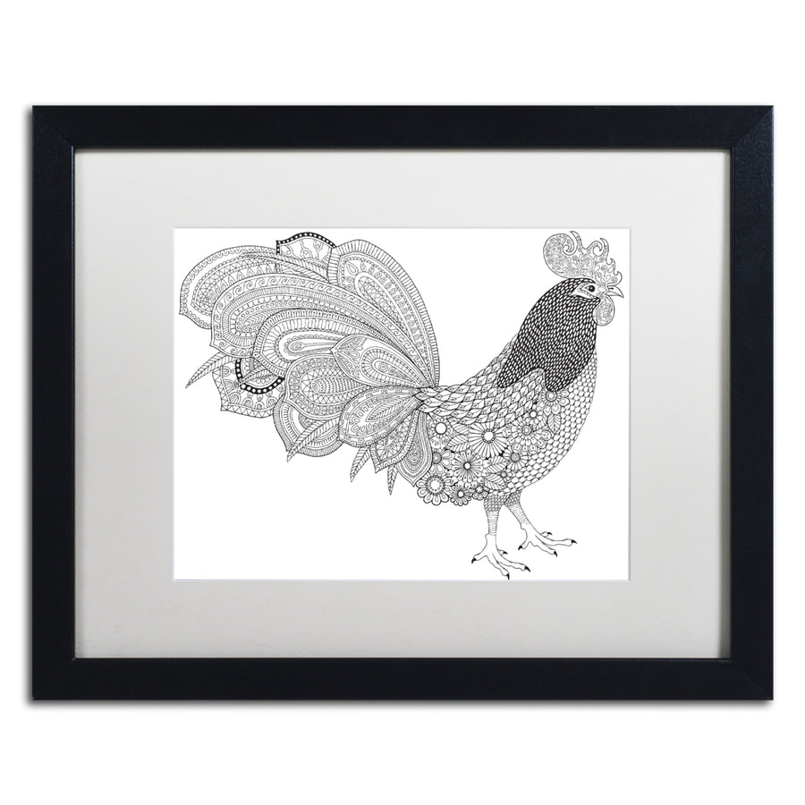 Hello Angel Cock-a-Doodle Black Wooden Framed Art 18 x 22 Inches Image 1