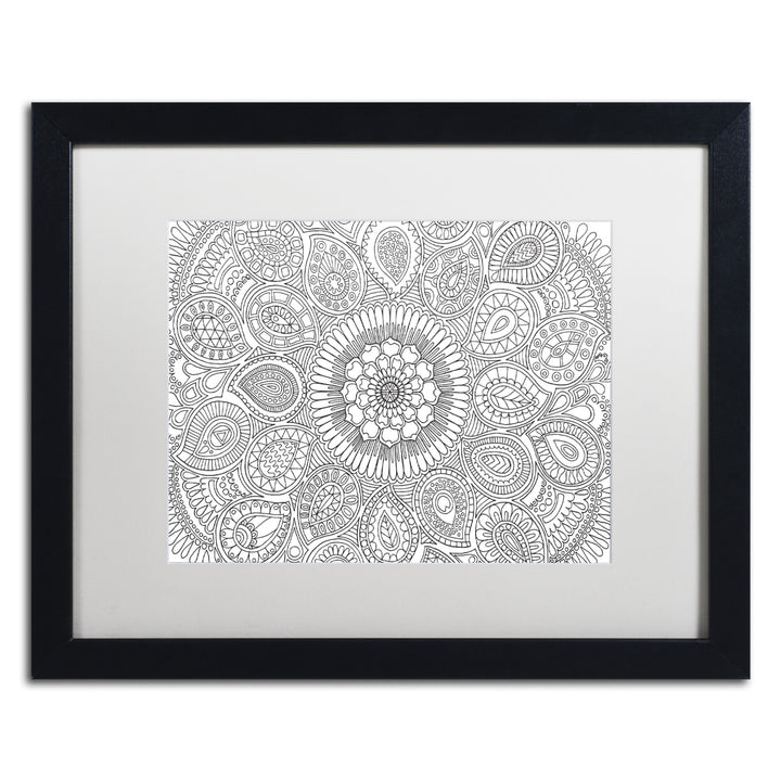 Hello Angel Paisley Mandala Black Wooden Framed Art 18 x 22 Inches Image 1