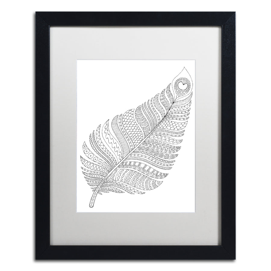 Hello Angel Single Feather Black Wooden Framed Art 18 x 22 Inches Image 1