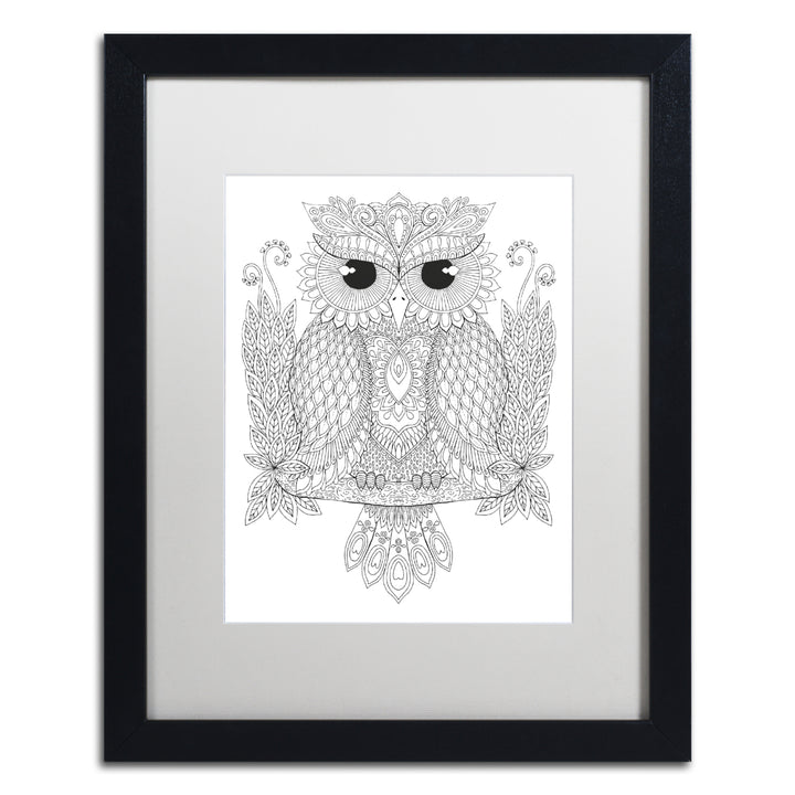 Hello Angel Night Owls 1 Black Wooden Framed Art 18 x 22 Inches Image 1