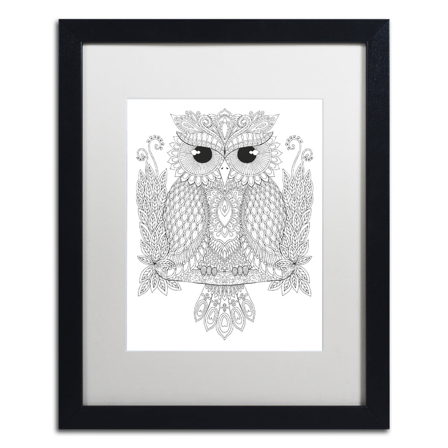 Hello Angel Night Owls 1 Black Wooden Framed Art 18 x 22 Inches Image 1