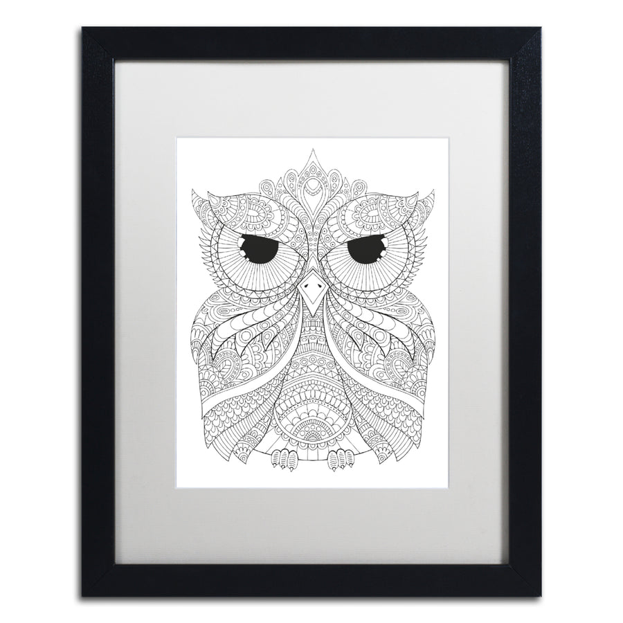 Hello Angel Night Owls 4 Black Wooden Framed Art 18 x 22 Inches Image 1