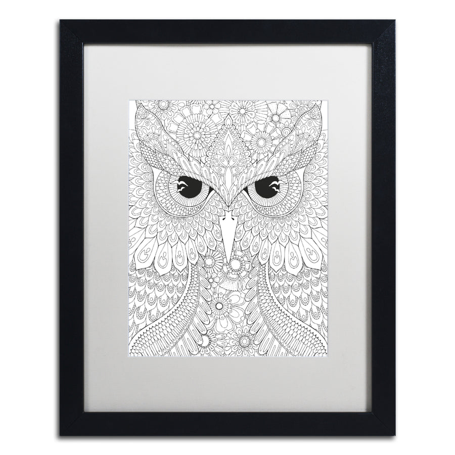 Hello Angel Night Owls 3 Black Wooden Framed Art 18 x 22 Inches Image 1