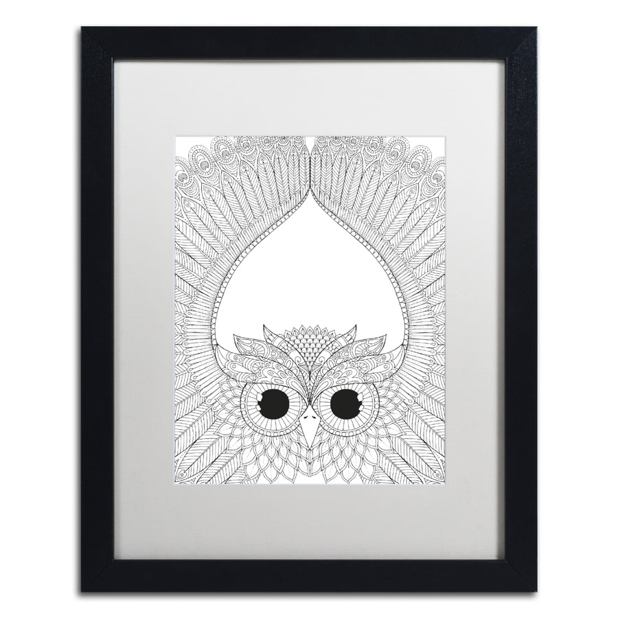 Hello Angel Night Owls 6 Black Wooden Framed Art 18 x 22 Inches Image 1
