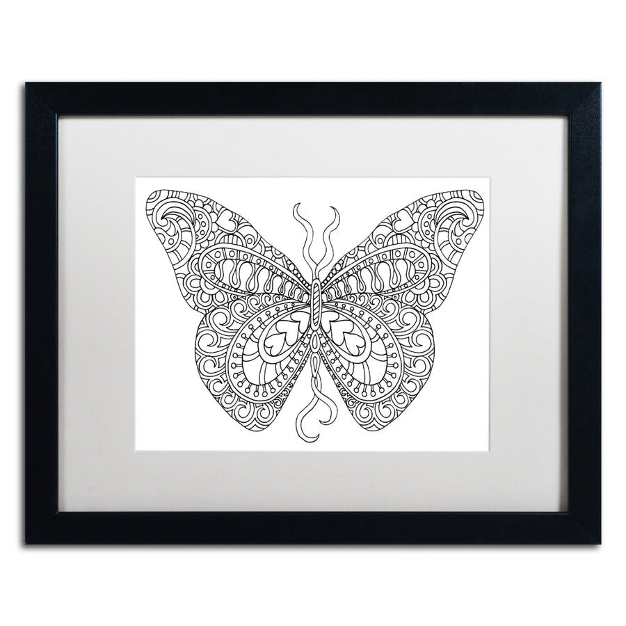 Kathy G. Ahrens Bashful Garden Butterfly Black Wooden Framed Art 18 x 22 Inches Image 1