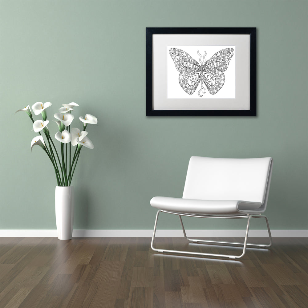 Kathy G. Ahrens Bashful Garden Butterfly Black Wooden Framed Art 18 x 22 Inches Image 2