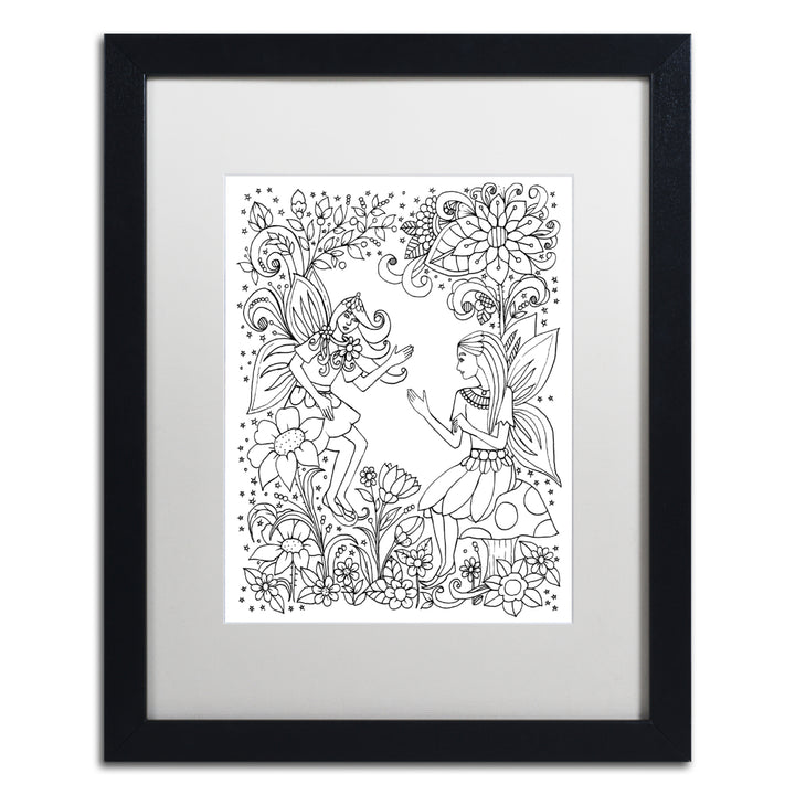 KCDoodleArt Fairy-1 Black Wooden Framed Art 18 x 22 Inches Image 1