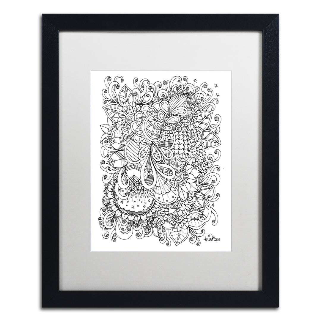 KCDoodleArt Zendoodle 1 Black Wooden Framed Art 18 x 22 Inches Image 1