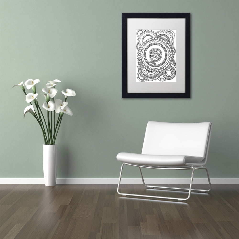 KCDoodleArt Circles 1 Black Wooden Framed Art 18 x 22 Inches Image 2