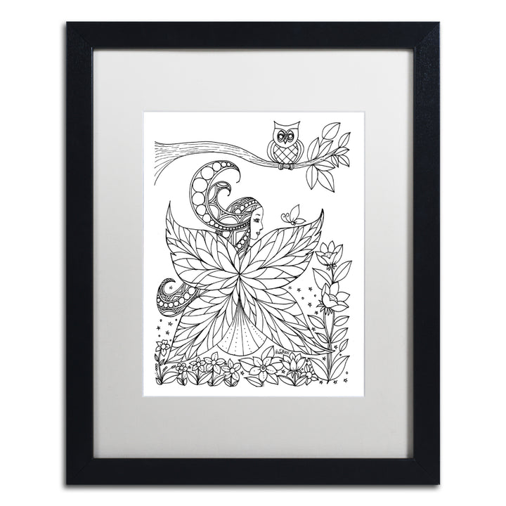 KCDoodleArt Fairy 6 Black Wooden Framed Art 18 x 22 Inches Image 1