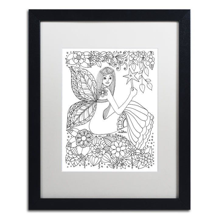 KCDoodleArt Fairy 5 Black Wooden Framed Art 18 x 22 Inches Image 1