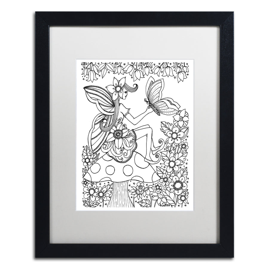 KCDoodleArt Fairy 7 Black Wooden Framed Art 18 x 22 Inches Image 1