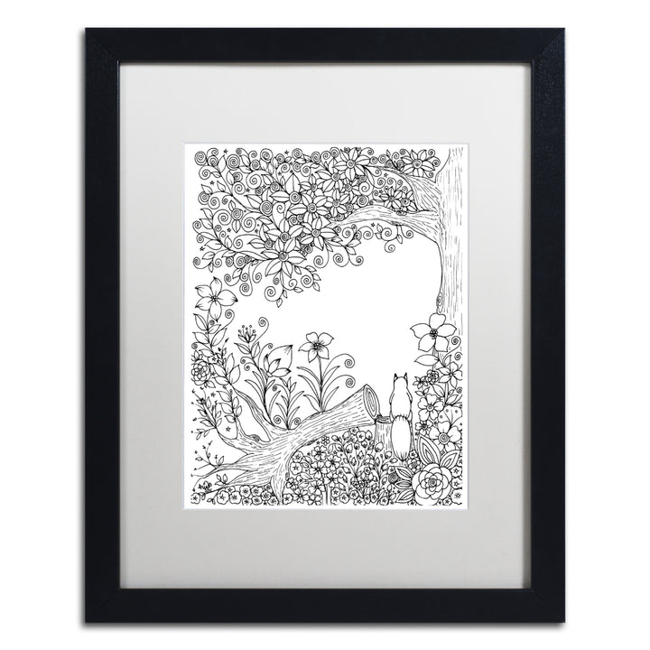 KCDoodleArt Fallen Tree Black Wooden Framed Art 18 x 22 Inches Image 1