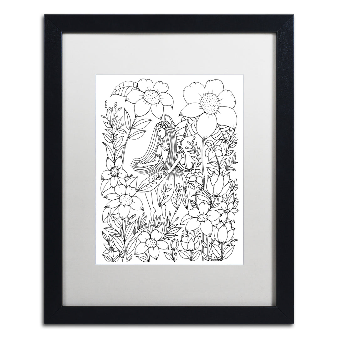 KCDoodleArt Fairy 17 Black Wooden Framed Art 18 x 22 Inches Image 1