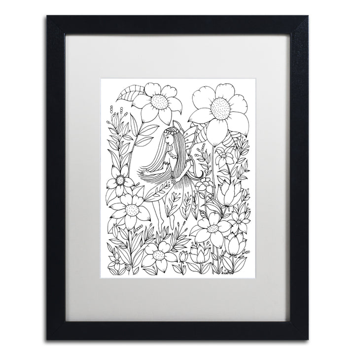 KCDoodleArt Fairy 17 Black Wooden Framed Art 18 x 22 Inches Image 1