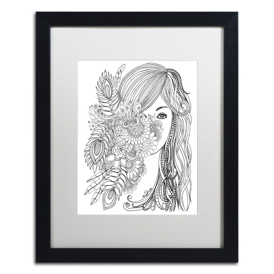 KCDoodleArt Flower Girls 2 Black Wooden Framed Art 18 x 22 Inches Image 1