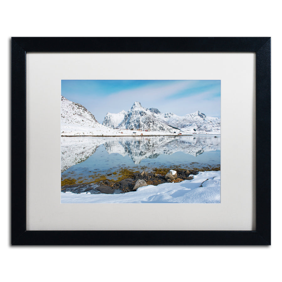 Michael Blanchette Photography Fjord Reflection Black Wooden Framed Art 18 x 22 Inches Image 1