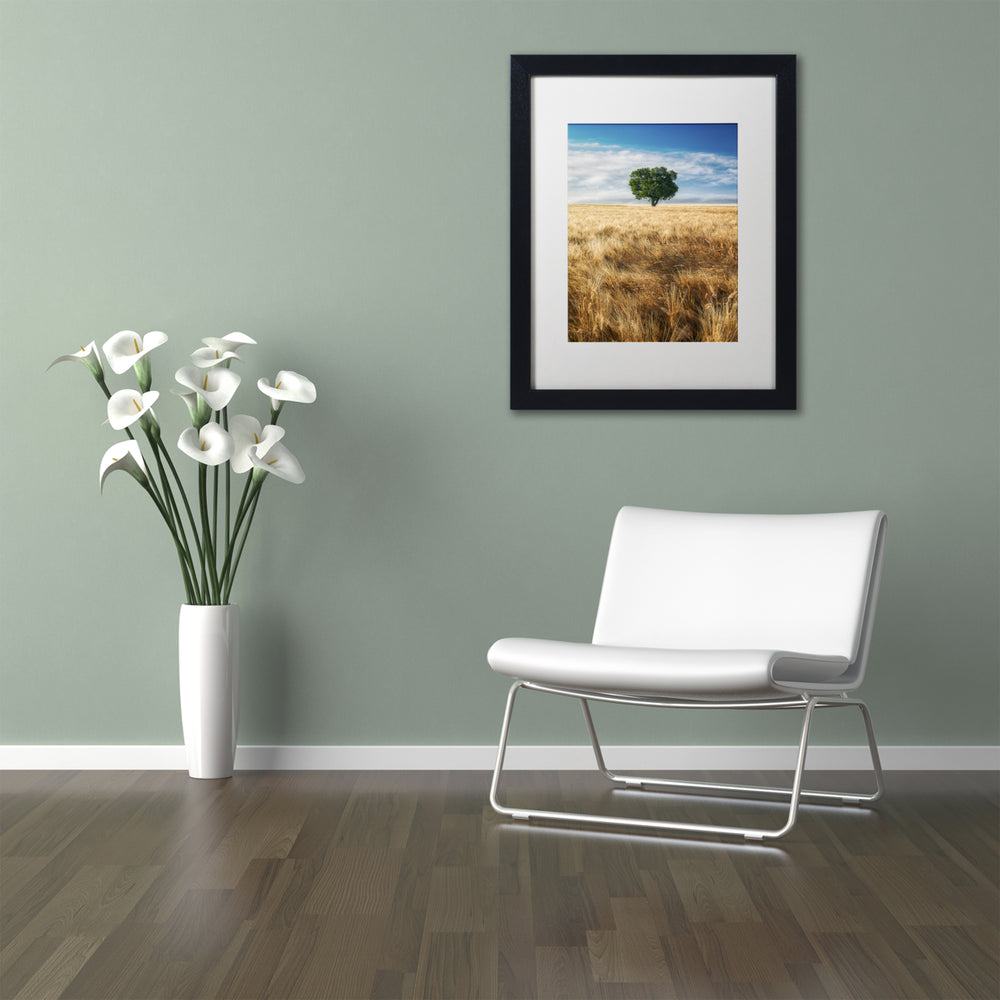 Michael Blanchette Photography Wheat Field Tree Black Wooden Framed Art 18 x 22 Inches Image 2